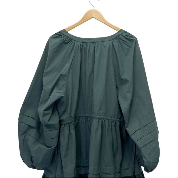 NWT Madewell Cotton Poplin Wrap Mini Dress Dark Palm Green Women’s Size XL NEW - Picture 8 of 14